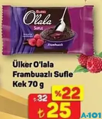 ÜLKER OLALA FRAMBUAZLI SUFLE KEK 70 G fiyat ve kampanya bilgisi